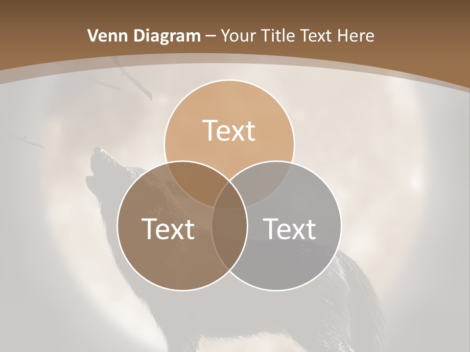 Wolf Howling At Moon PowerPoint Template