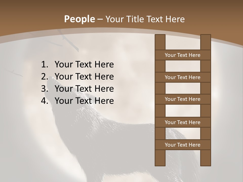 Wolf Howling At Moon PowerPoint Template