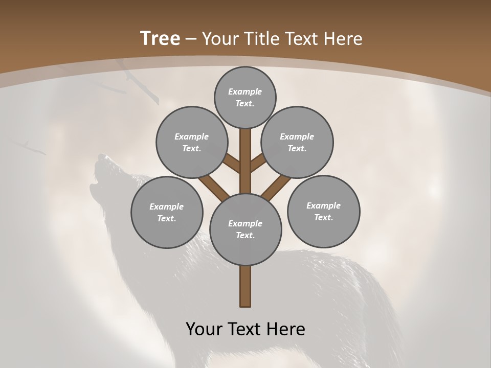 Wolf Howling At Moon PowerPoint Template