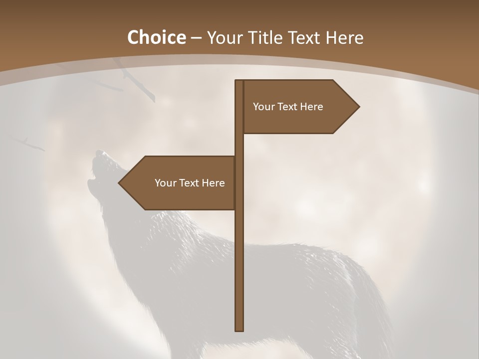 Wolf Howling At Moon PowerPoint Template