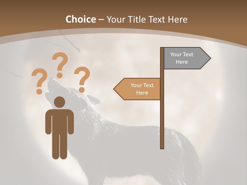 Wolf Howling At Moon PowerPoint Template