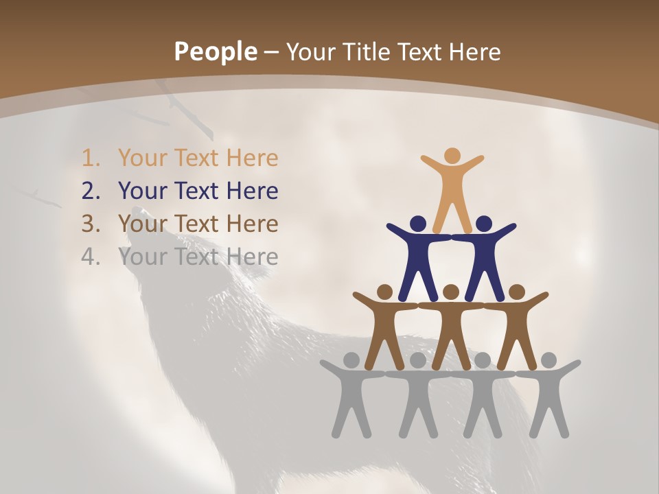 Wolf Howling At Moon PowerPoint Template