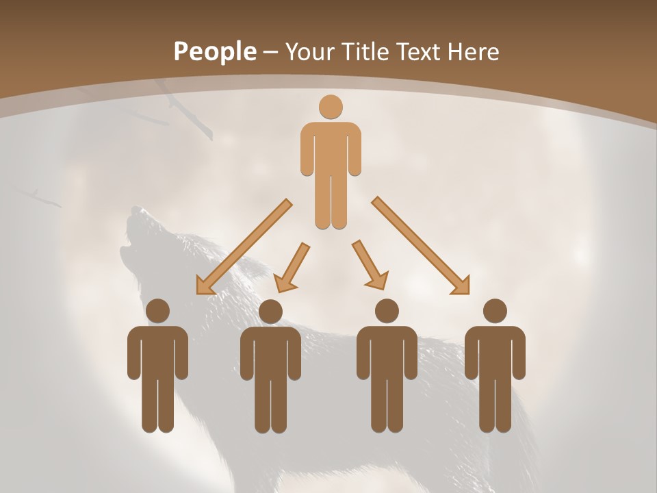 Wolf Howling At Moon PowerPoint Template