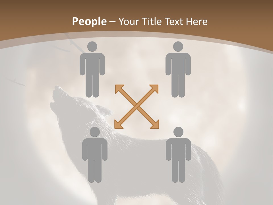 Wolf Howling At Moon PowerPoint Template