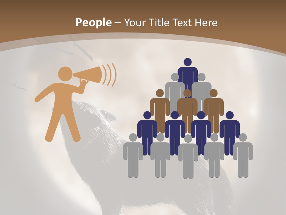 Wolf Howling At Moon PowerPoint Template