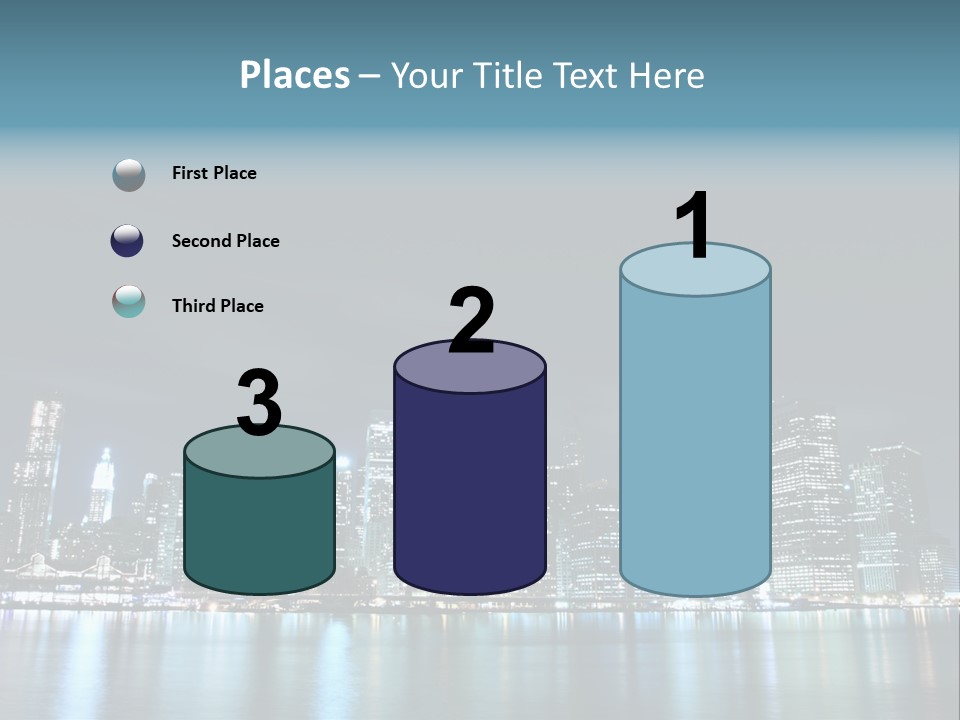 Skyscrapers At Night PowerPoint Template