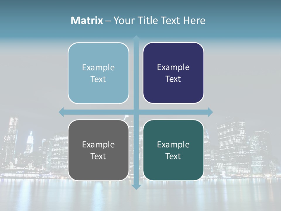 Skyscrapers At Night PowerPoint Template
