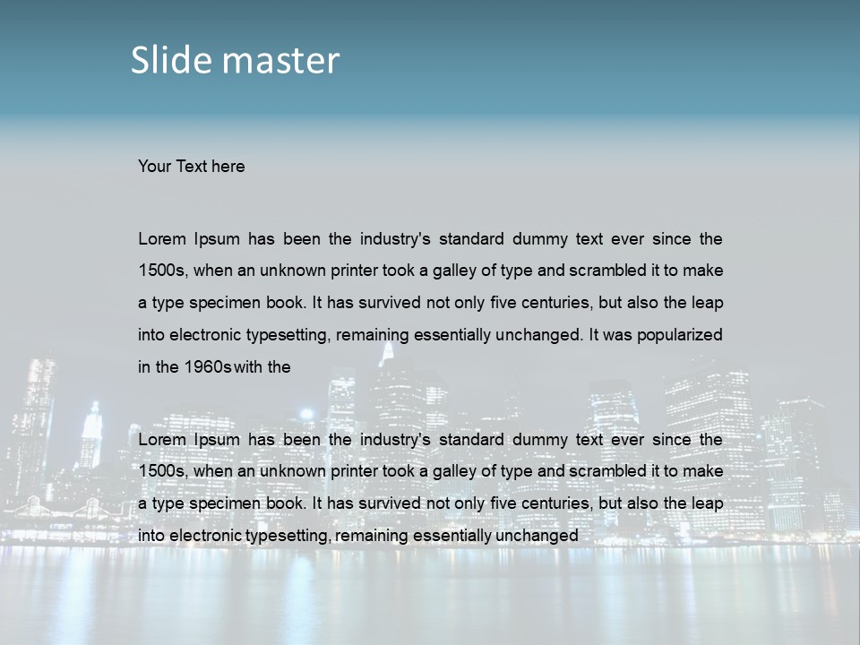 Skyscrapers At Night PowerPoint Template