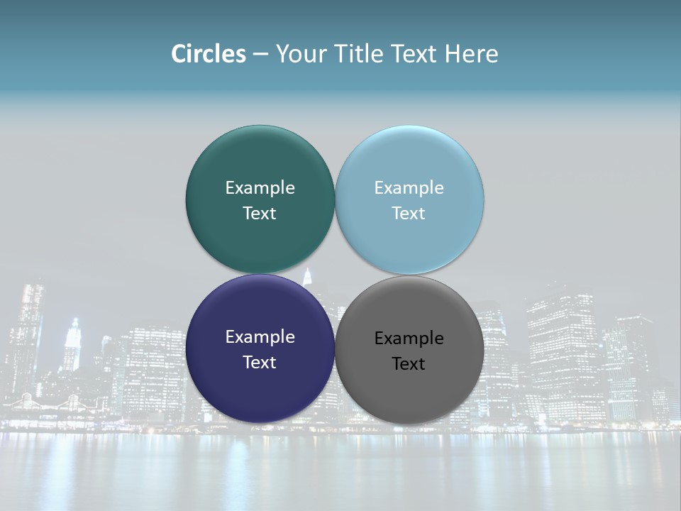 Skyscrapers At Night PowerPoint Template