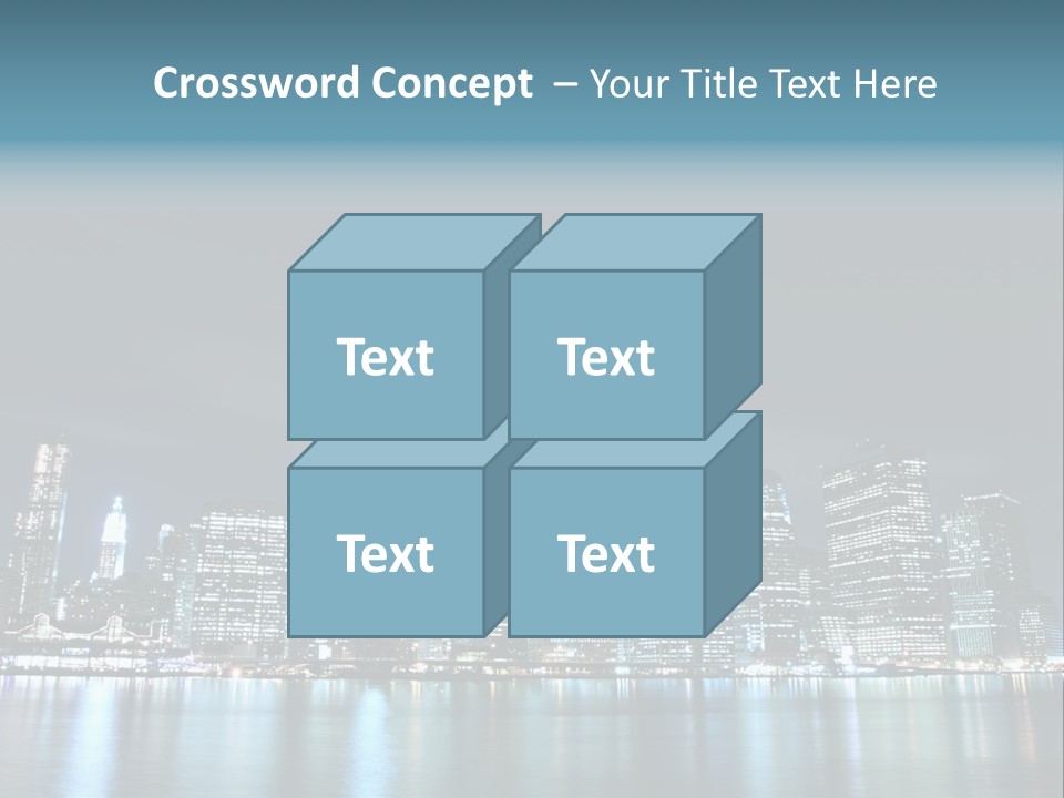 Skyscrapers At Night PowerPoint Template