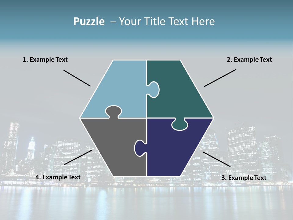 Skyscrapers At Night PowerPoint Template