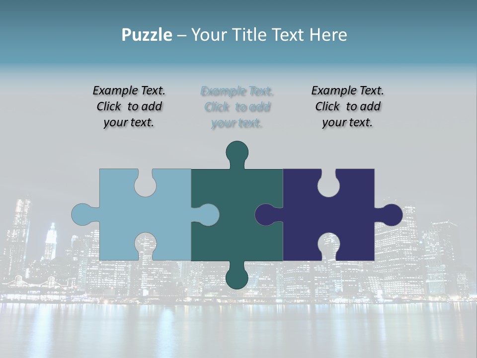 Skyscrapers At Night PowerPoint Template