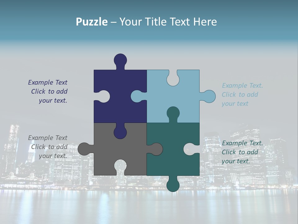 Skyscrapers At Night PowerPoint Template
