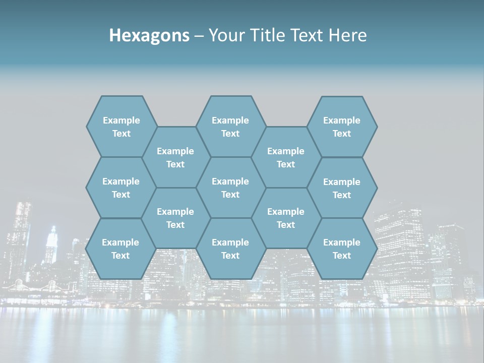 Skyscrapers At Night PowerPoint Template