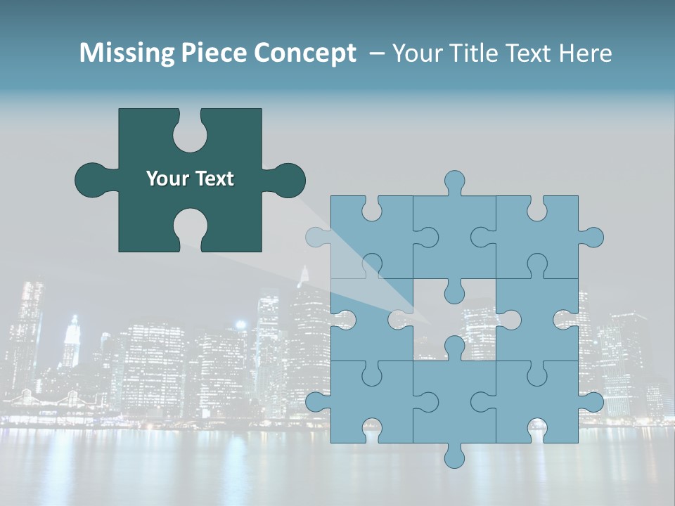 Skyscrapers At Night PowerPoint Template