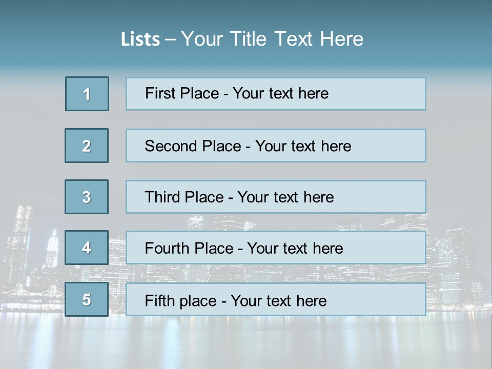 Skyscrapers At Night PowerPoint Template