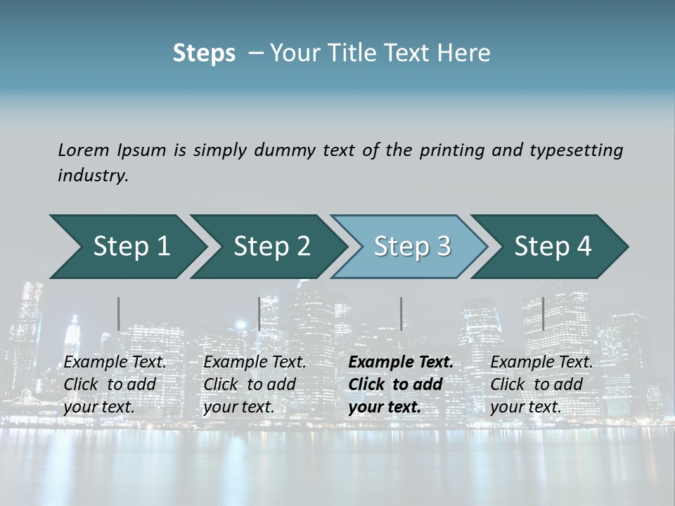 Skyscrapers At Night PowerPoint Template