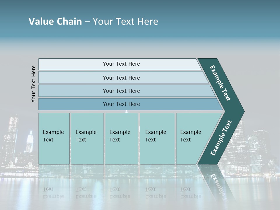Skyscrapers At Night PowerPoint Template