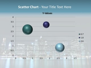 Skyscrapers At Night PowerPoint Template