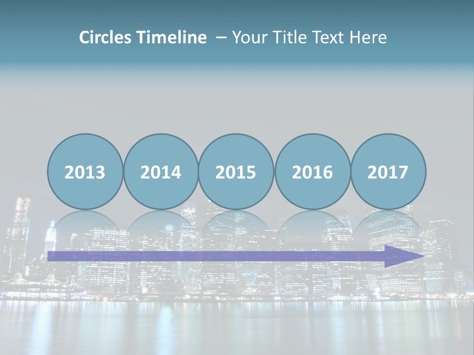 Skyscrapers At Night PowerPoint Template