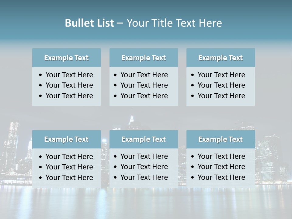 Skyscrapers At Night PowerPoint Template