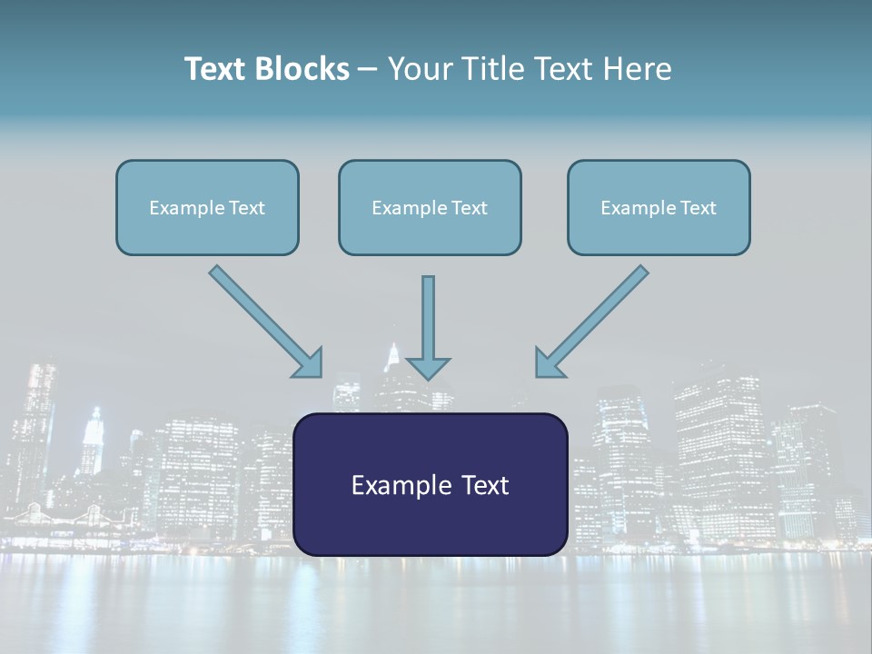 Skyscrapers At Night PowerPoint Template