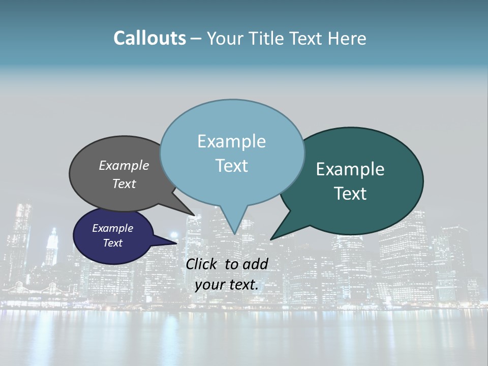 Skyscrapers At Night PowerPoint Template