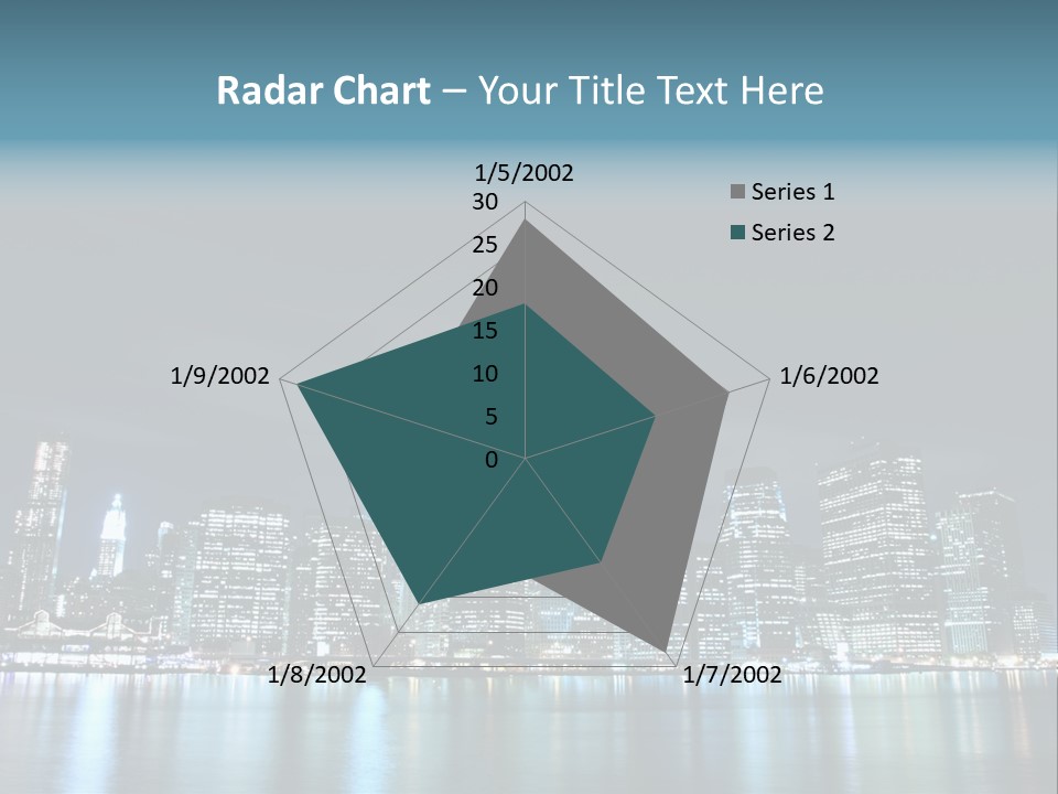 Skyscrapers At Night PowerPoint Template