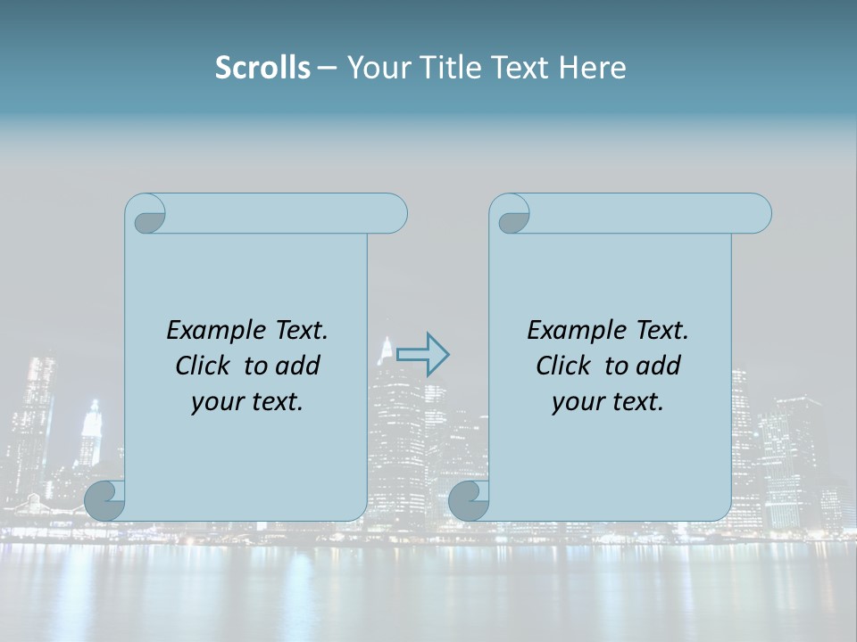 Skyscrapers At Night PowerPoint Template