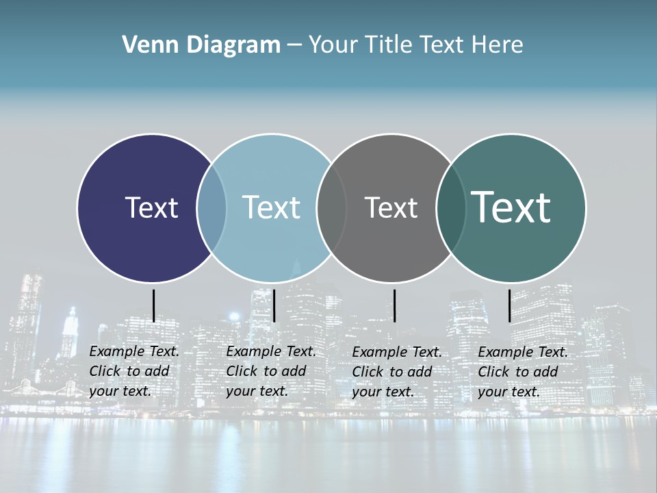 Skyscrapers At Night PowerPoint Template