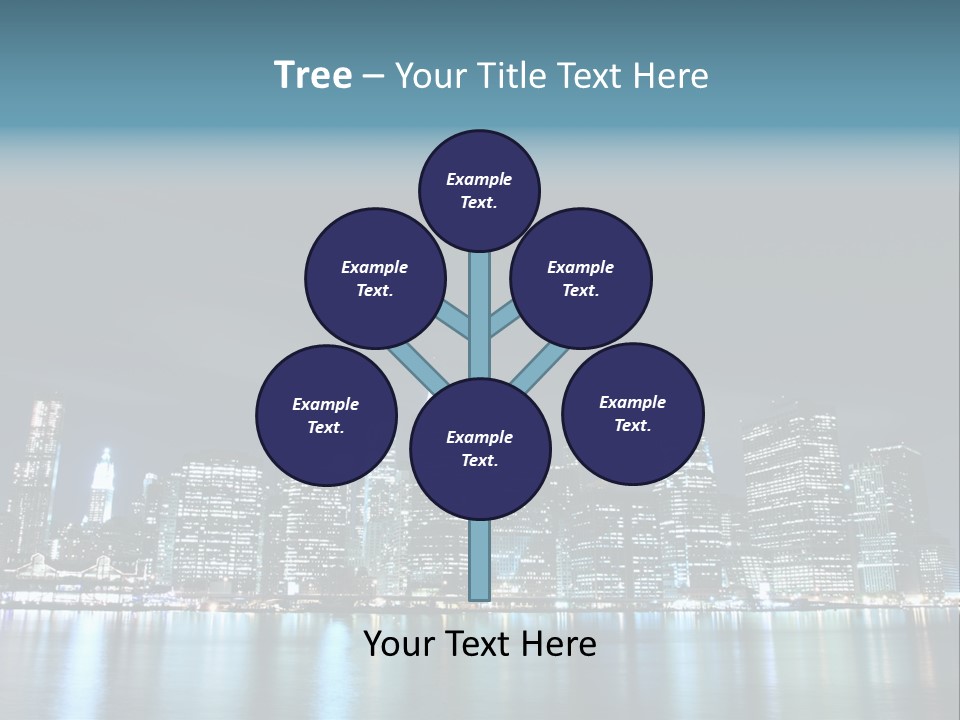 Skyscrapers At Night PowerPoint Template
