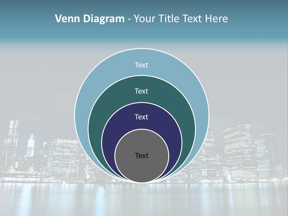 Skyscrapers At Night PowerPoint Template