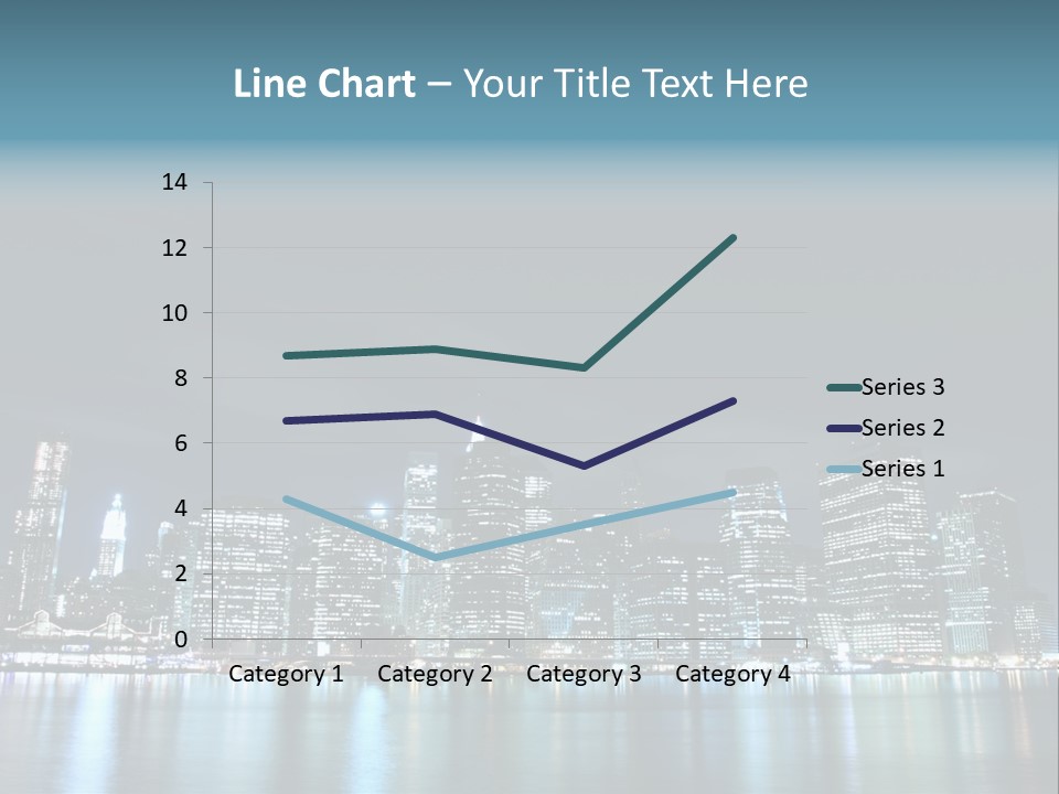 Skyscrapers At Night PowerPoint Template
