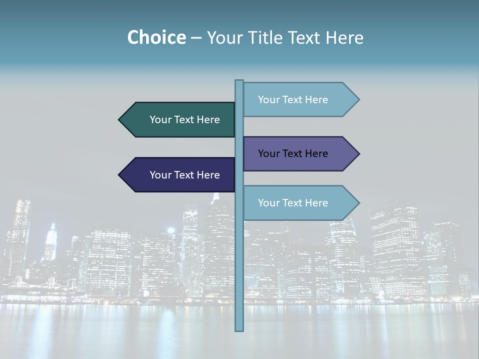 Skyscrapers At Night PowerPoint Template