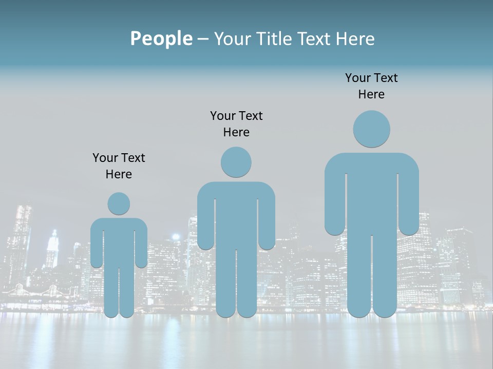 Skyscrapers At Night PowerPoint Template