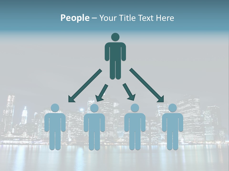 Skyscrapers At Night PowerPoint Template