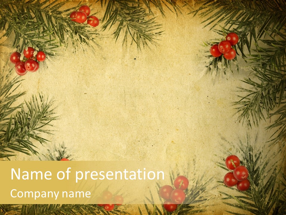 Old Christmas Card PowerPoint Template