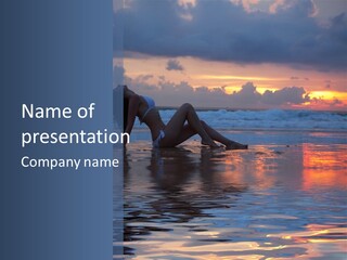 Woman In The Sunset PowerPoint Template