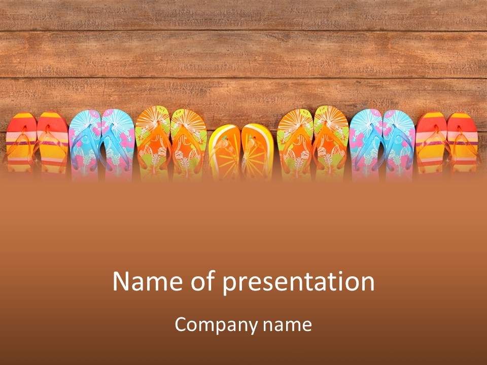 Colored Flip Flops PowerPoint Template