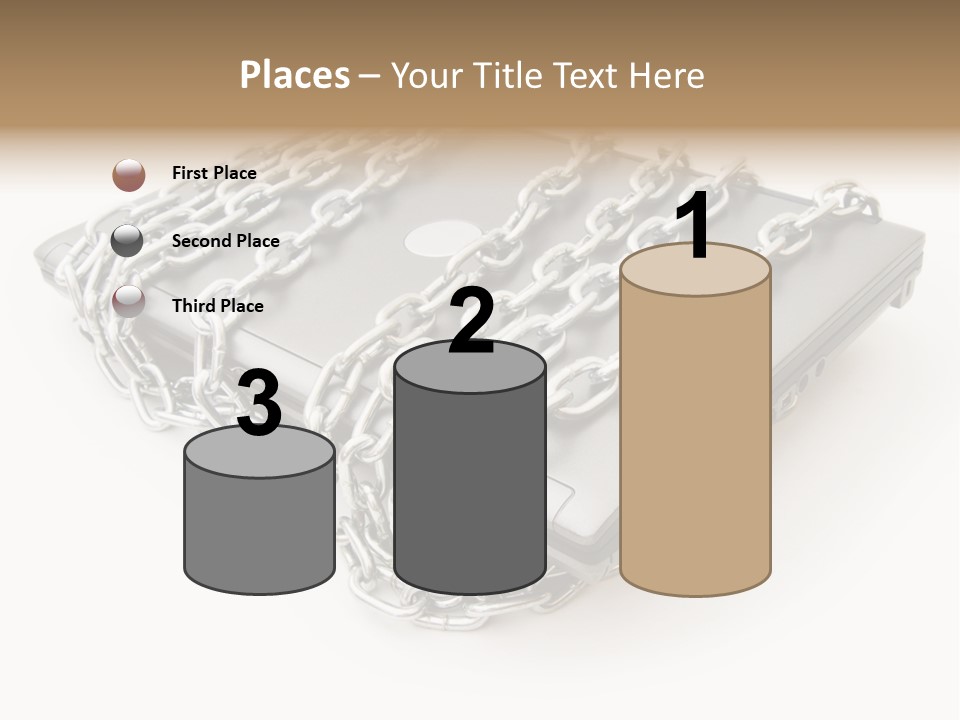 Laptop With Chains PowerPoint Template