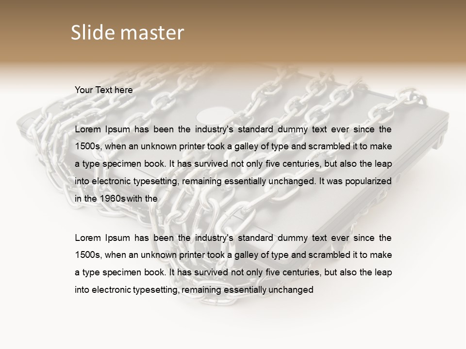 Laptop With Chains PowerPoint Template