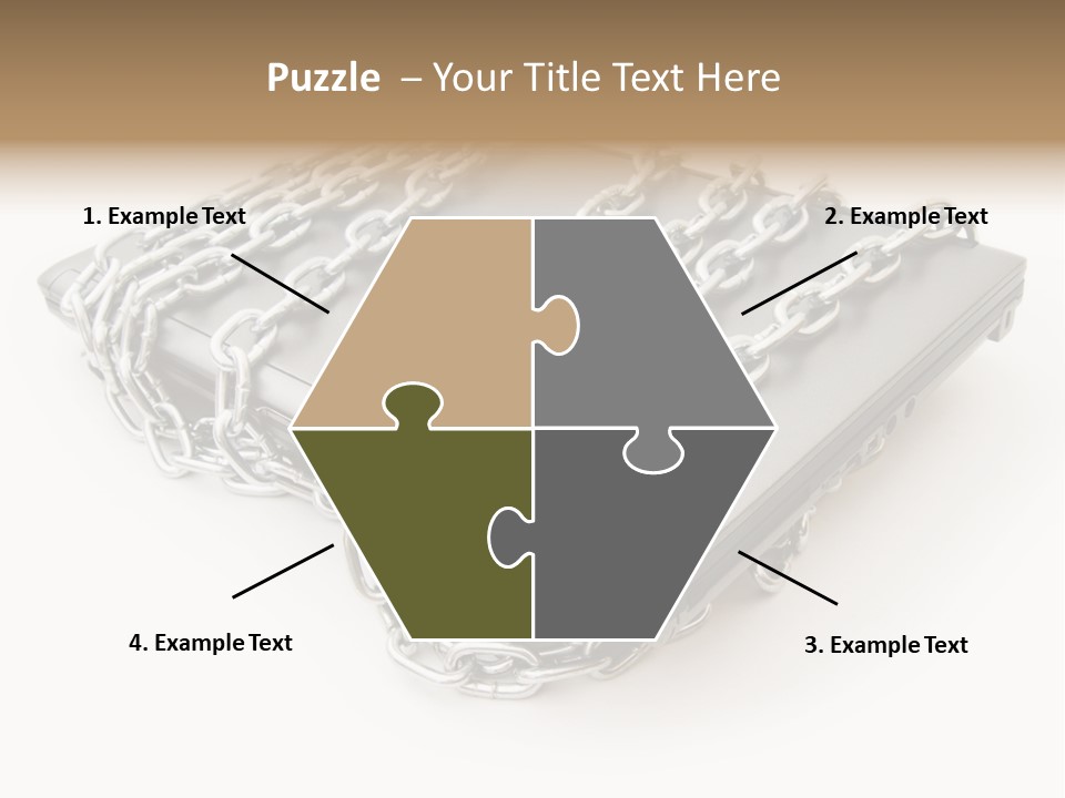 Laptop With Chains PowerPoint Template