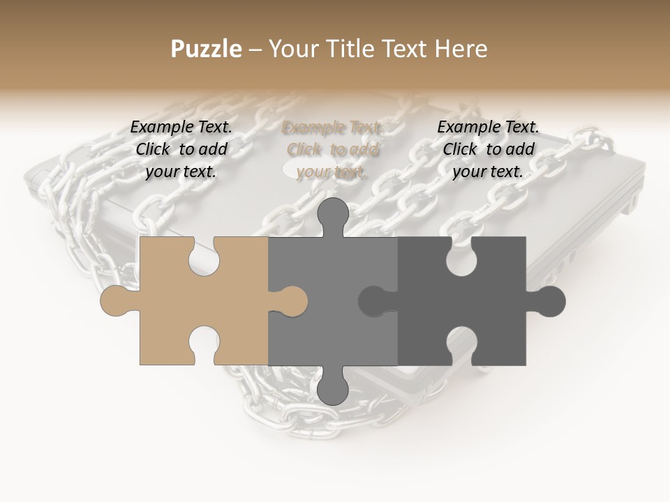 Laptop With Chains PowerPoint Template