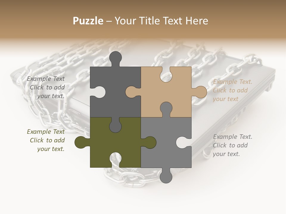 Laptop With Chains PowerPoint Template