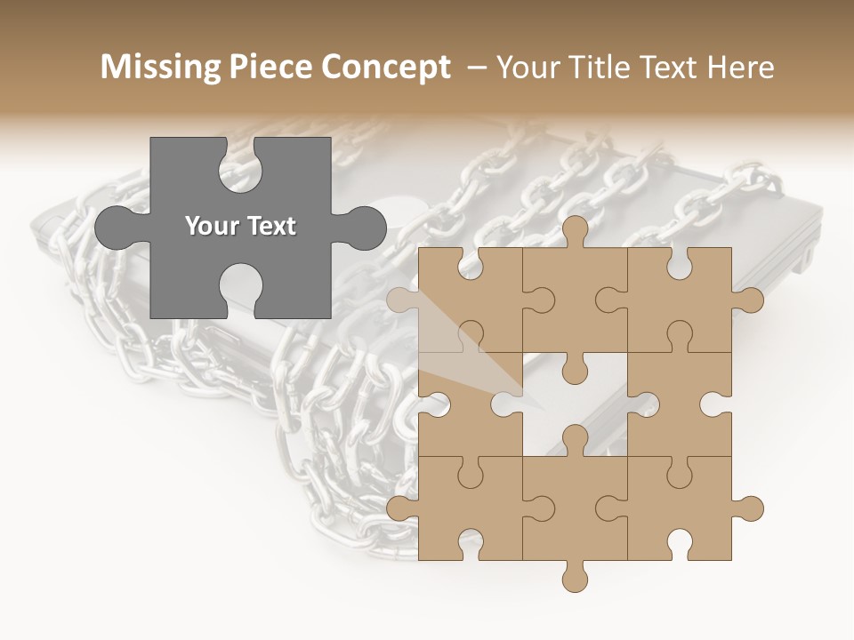Laptop With Chains PowerPoint Template