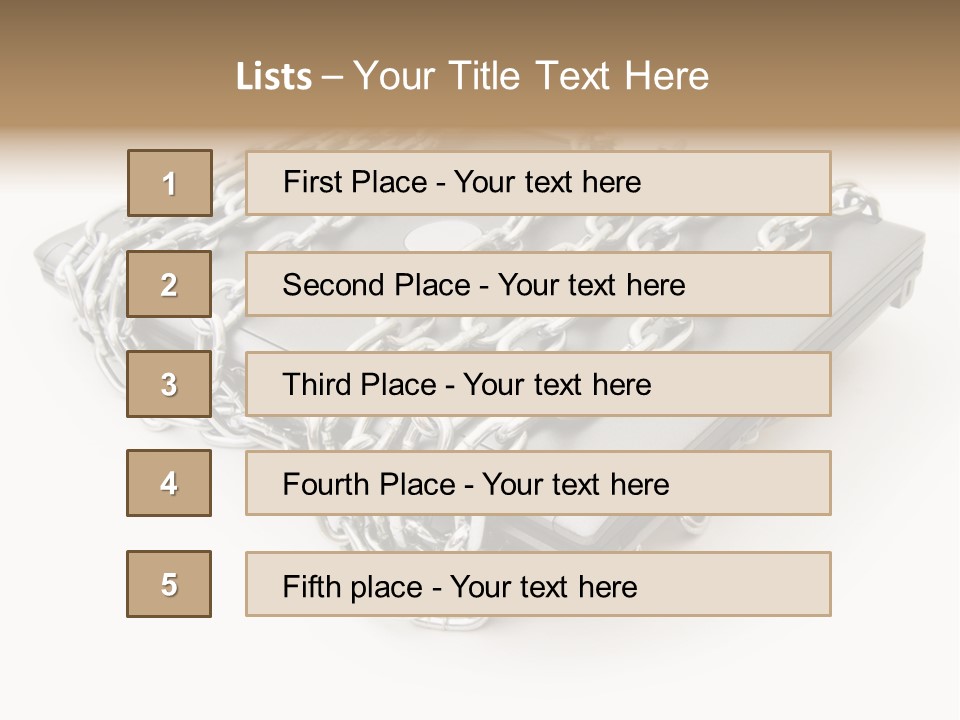 Laptop With Chains PowerPoint Template