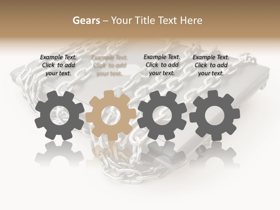 Laptop With Chains PowerPoint Template