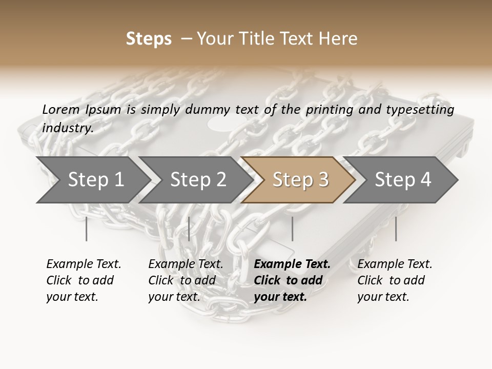 Laptop With Chains PowerPoint Template