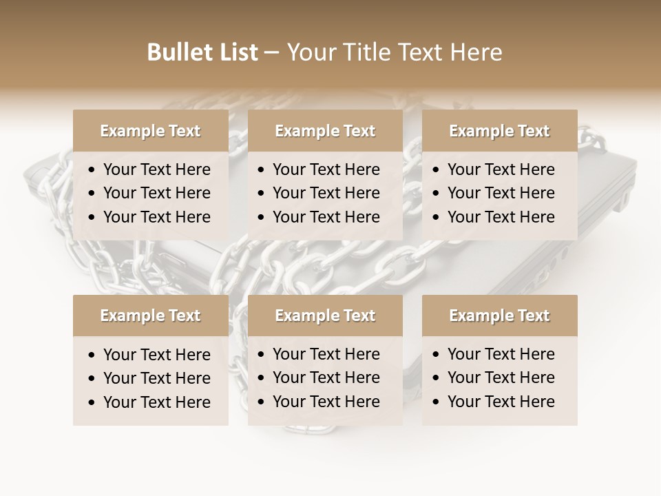 Laptop With Chains PowerPoint Template