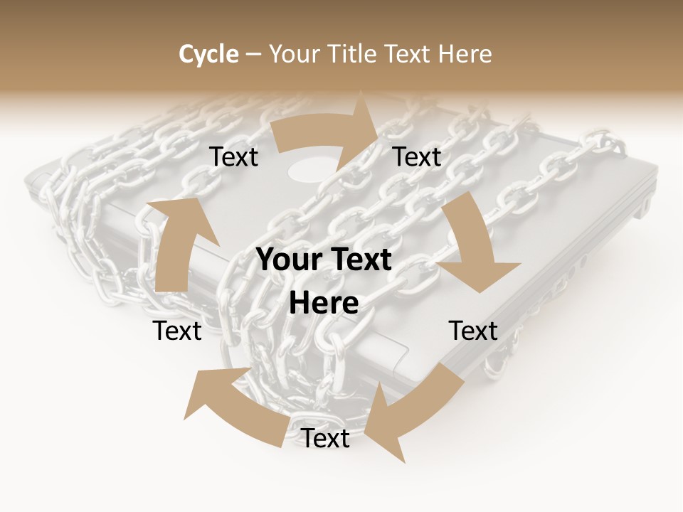 Laptop With Chains PowerPoint Template